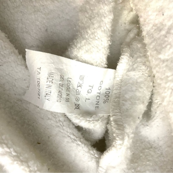 Rhum 22 White Smiley Face Cross Hoodie Bold Colourful Design Streetwear Size L - Picture 4 of 6